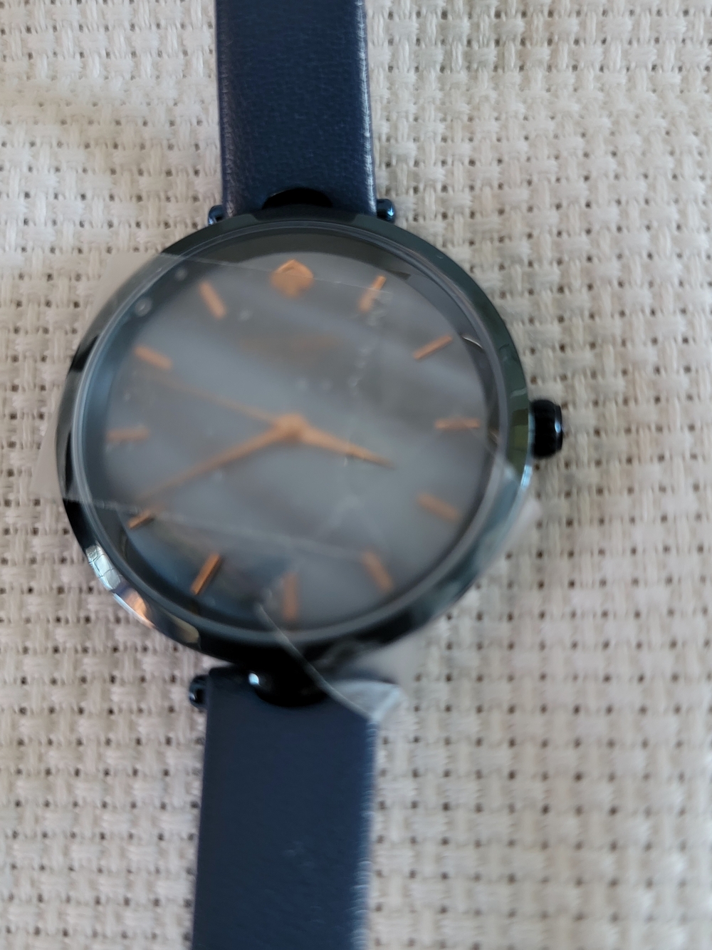 Kate Spade Navy Blue Watch with Rose Gold Accents
